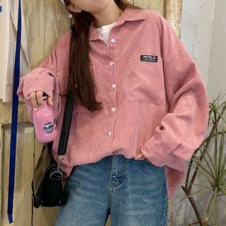 Front Pocket Long-sleeve Corduroy Shirt