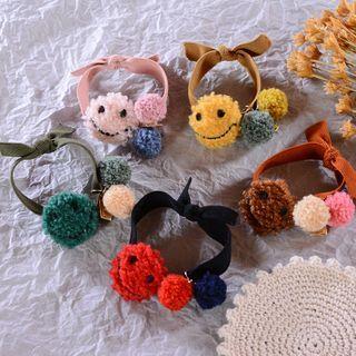 Smile Face Hair Tie B0917 - Random Color - One Size