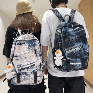 Lettering Tie-dye Lightweight Backpack