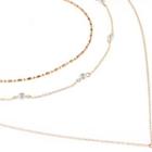 Faux-pearl Multi-chain Necklace