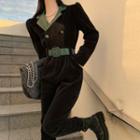 Patchwork Corduroy Jumpsuit