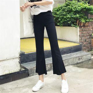 Slit Boot-cut Crop Pants