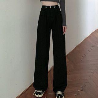 Straight Leg Wide-leg Jeans