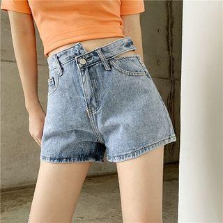 Cut-out Denim Hot Pants