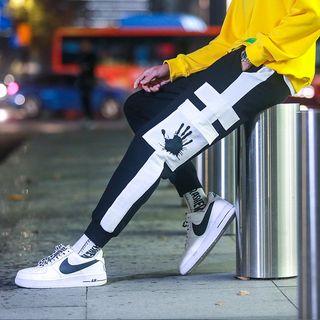 Printed Two-tone Jogger Pants