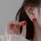 Chinese Character Earring 1 Pair - Red - One Size