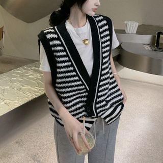 Details Striped Loose Vest As Figure - One Size
