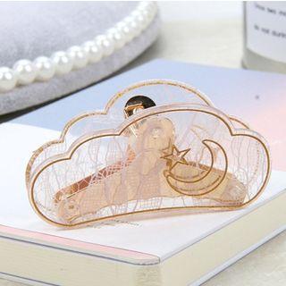 Cloud Moon & Star Print Acetate Hair Clamp As Shown In Figure - One Size