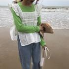 Eyelet Lace Vest Vest - As Shown As Figure - One Size
