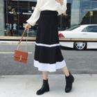 Color-block A-line Knit Skirt