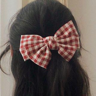 Bow Hair Clip 0928a - Red & White - One Size