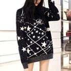Star Print Sweater As Shown In Figure - One Size