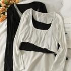 Set: Asymmetrical Tank Top + Asymmetrical Crop T-shirt
