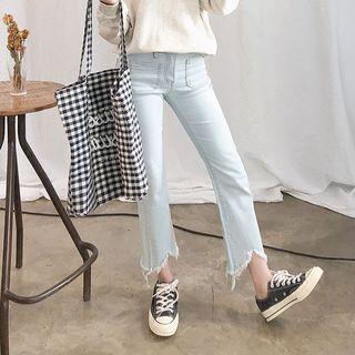 Gingham Lettering Shopper Bag