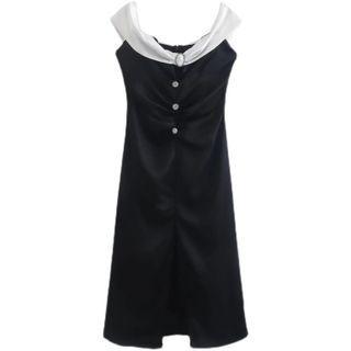 Halter Two-tone A-line Dress