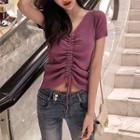 Short-sleeve Drawstring Rib T-shirt