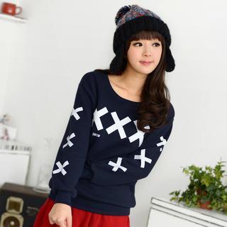 Cross Print Pullover
