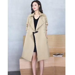 Long-sleeve Button Trench Coat