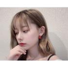 Heart Drop Earring 1 Pair - Red - One Size