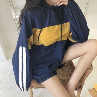 Long Sleeve Color-block Hoodie