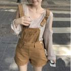 Wide Leg Jumper Shorts / Long-sleeve Top