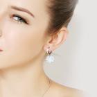 925 Sterling Silver Snowflake Crystal Drop Earrings