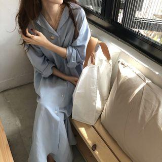 Plain Shirt Midi Dress
