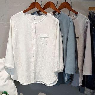 3/4-sleeve Round Neck T-shirt