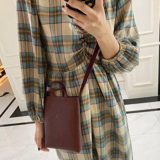 Colored Faux-leather Mini Cross Bag