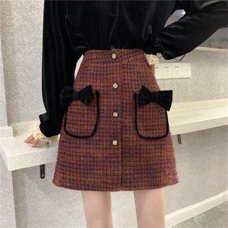 Bow-accent Mini A-line Skirt