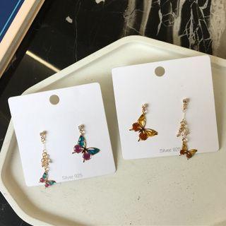 Butterfly Asymmetrical Alloy Dangle Earring