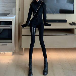 Button-front Zip-front Skinny Jeans