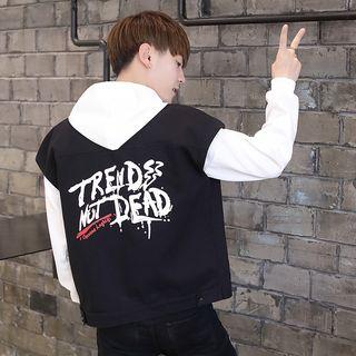 Lettering Button Vest