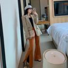 Camisole Top / Plaid Blazer / Split Boot-cut Pants