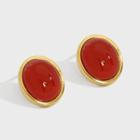 Retro Agate Earring 1 Pair - Gold - One Size