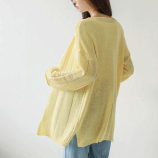 Open-front Punched Cardigan