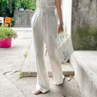 Smock-waist Wide-leg Pants
