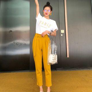 Lettering Short-sleeve T-shirt / Tapered Pants