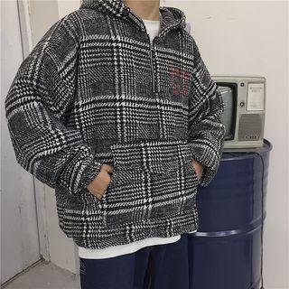 Couple Matching Half Zip Tweed Hoodie