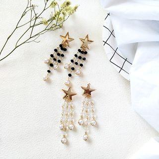 Star Faux Pearl Fringed Earring