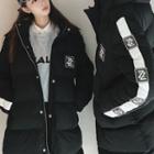 Couple Matching Hood Lettering Padded Coat