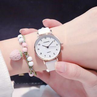 Set: Strap Watch + Beaded Bracelet