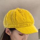 Ribbed Knit Newsboy Cap