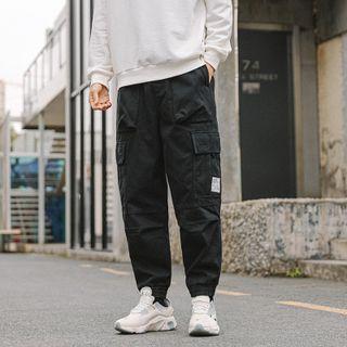 Drawstring Cargo Gathered Cuff Pants