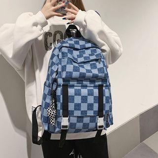 Check Denim Backpack