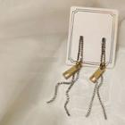 Zipper Dangle Earring 1 Pair - Threader Earrings - One Size