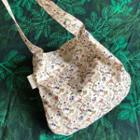 Floral Print Cotton Tote Bag White - One Size