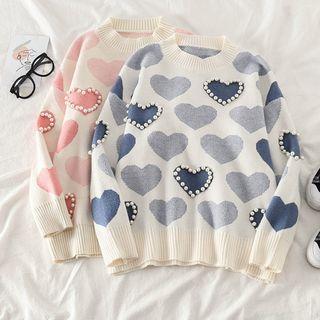 Faux-pearl Loose-fit Sweater