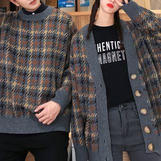 Couple Matching Plaid Sweater / Plaid Cardigan