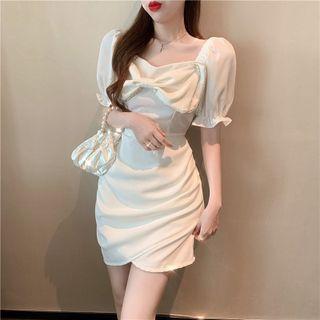 Rhinestone Bow Mini Sheath Dress